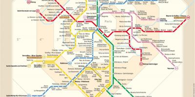 Kaart van het RER -