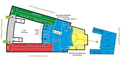 Kaart van Univesity Dauphine - verdieping 1