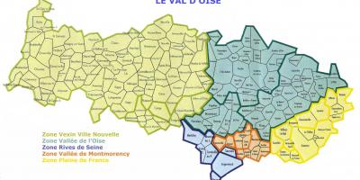 Kaart van Val-d ' Oise