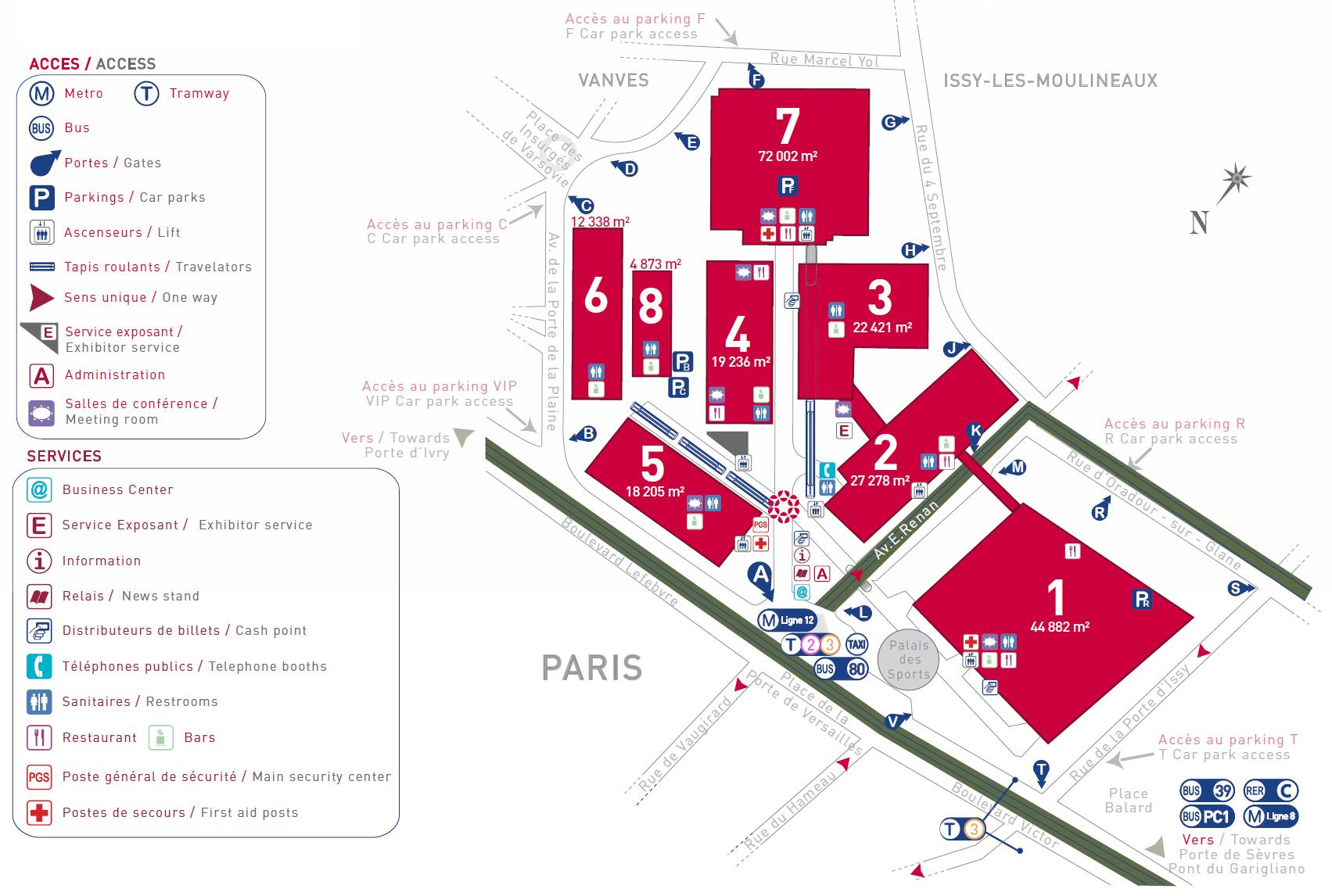 debat Woedend straf Het Paris expo kaart - Kaart van Paris expo (Frankrijk)