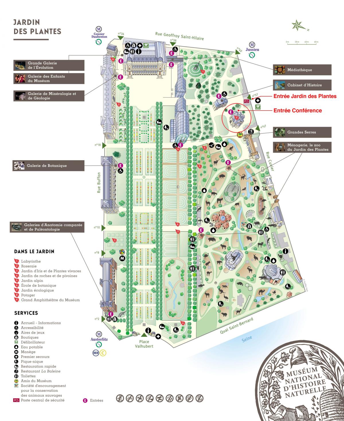 Kaart van De Jardin des Plantes