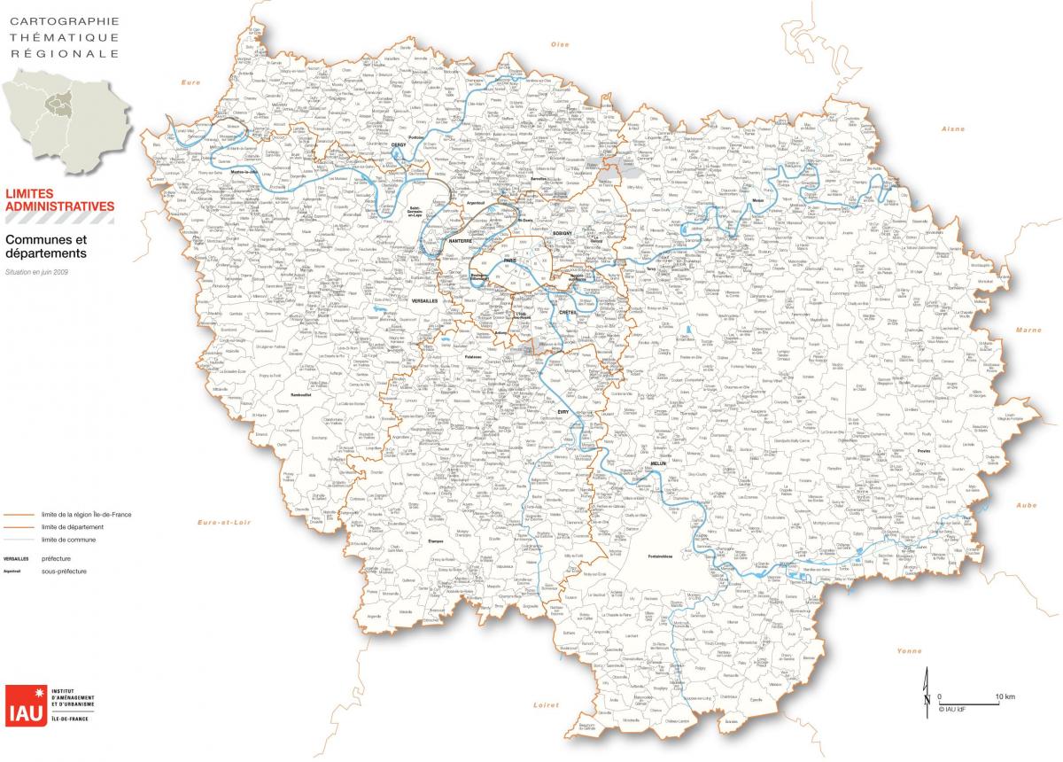 Kaart van Ile-de-France