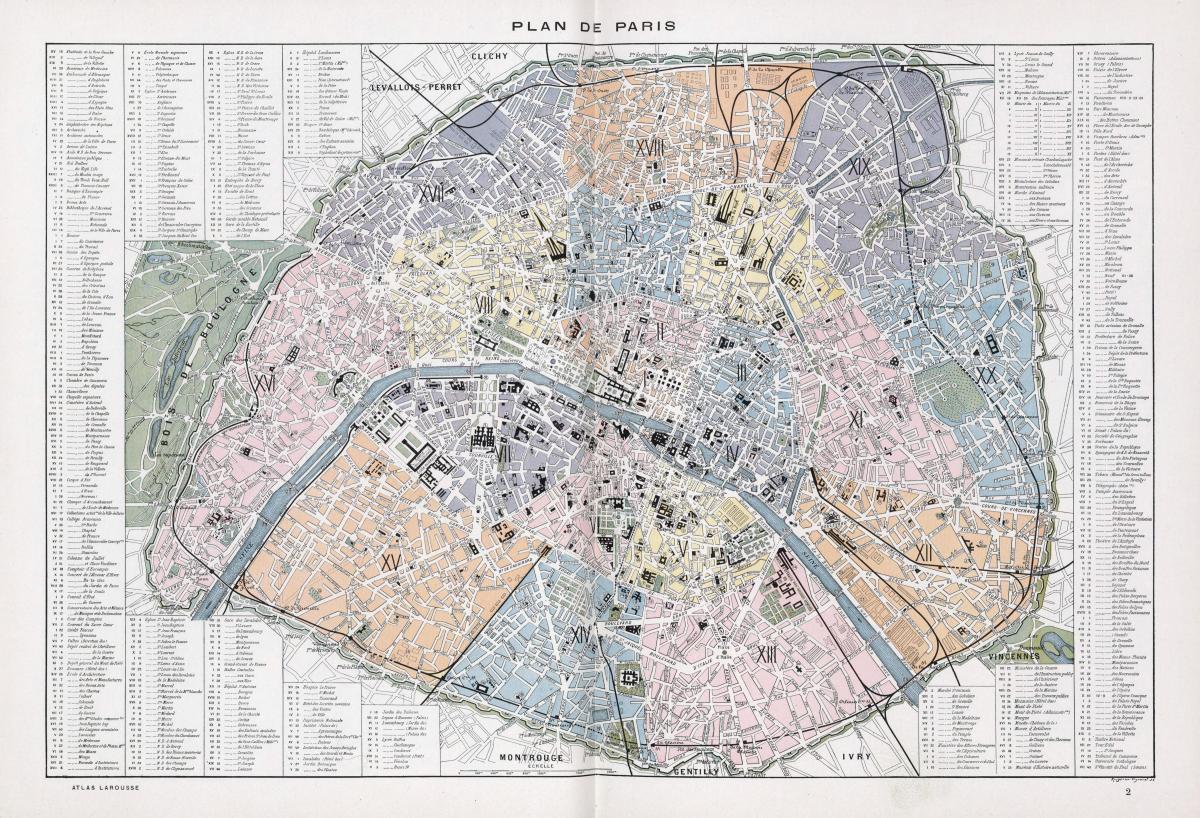 Kaart van Parijs in 1900