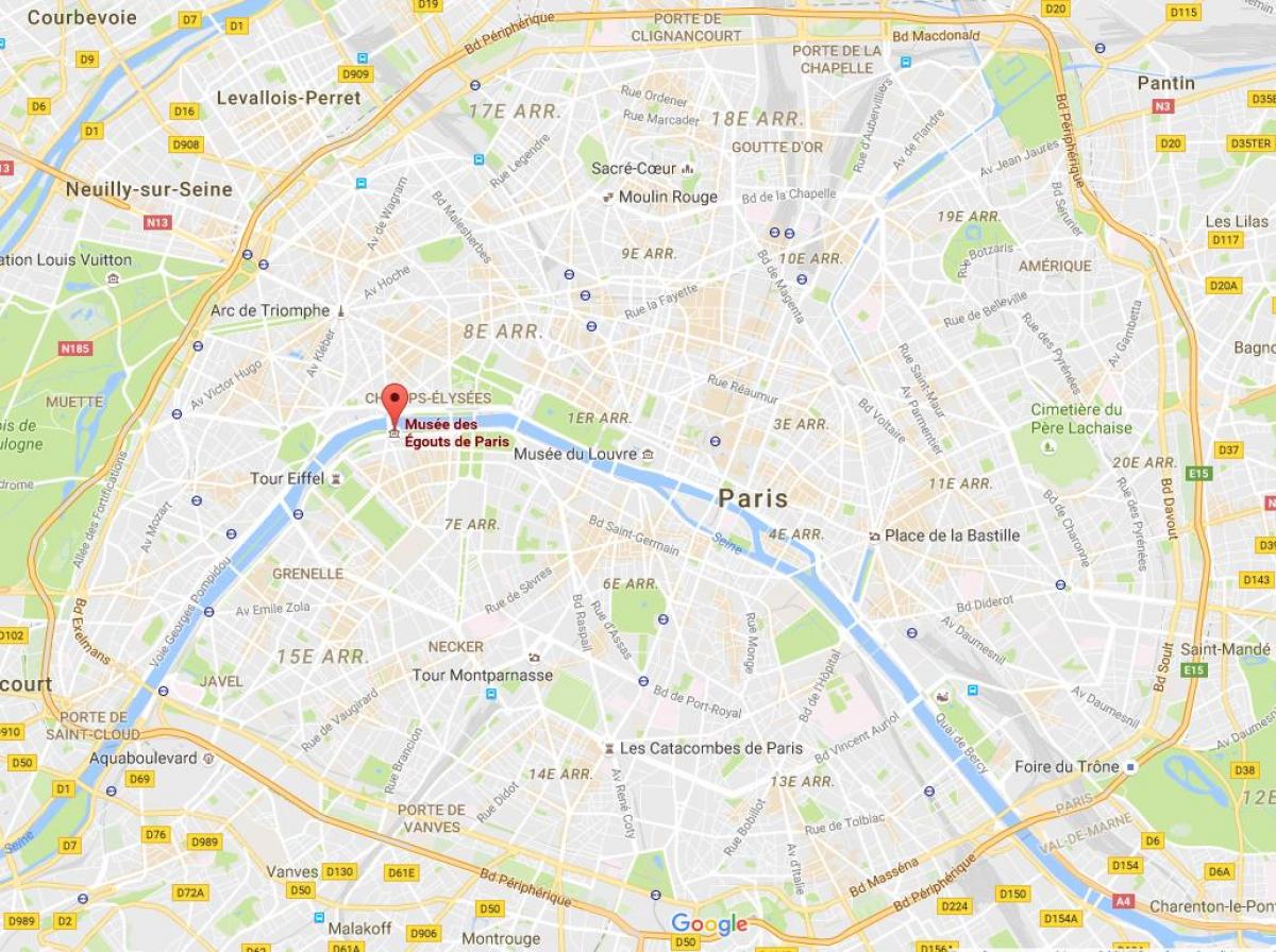 Kaart van Parijs in riool