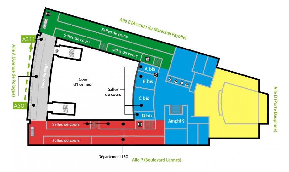 Kaart van Univesity Dauphine - verdieping 3