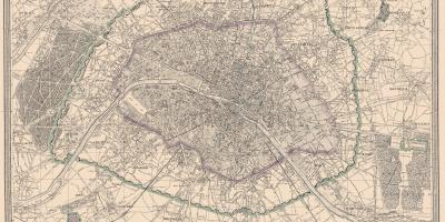 Kaart van Parijs 1850