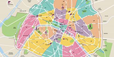 Kaart van Parijs in de intramurale