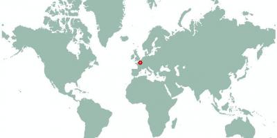 Kaart van parijs op de kaart van de Wereld