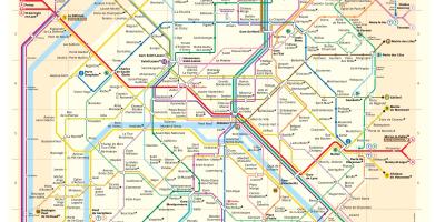 Kaart van de metro van Parijs