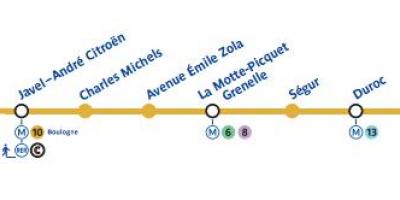 Kaart van Paris metro lijn 10