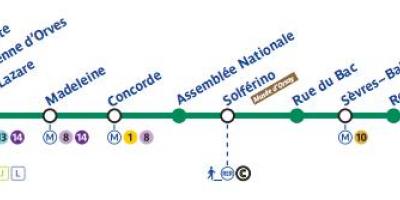 Kaart van Paris metro lijn 12