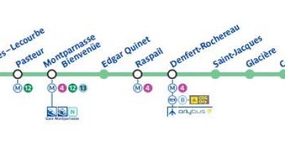Kaart van Paris metro line 6